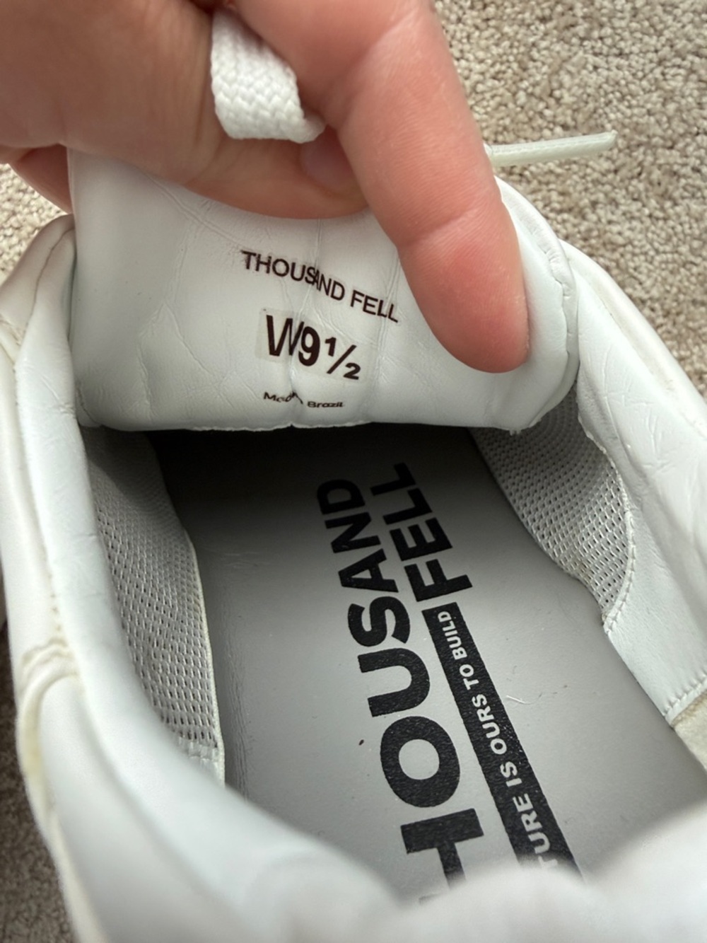 Thousand Fell Lace Up White Cream Casual Sneaker - Picture 9 of 10